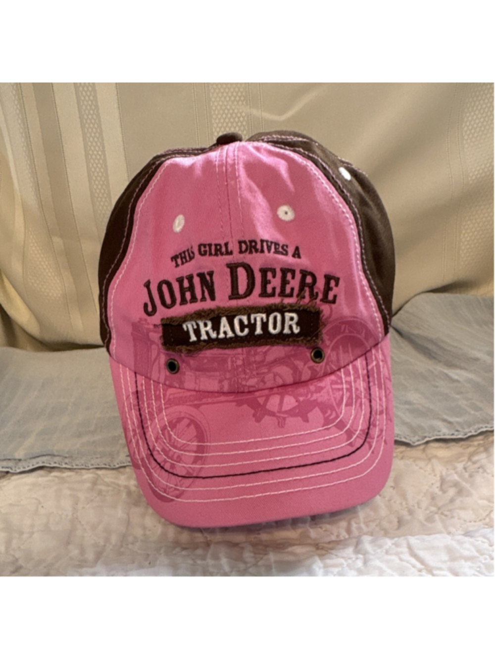 John Deere Pink Brown This Girl Drives Tractor Hat Cap Agriculture Theme